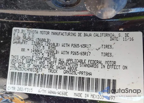 2017 Toyota Tacoma Trd Sport из США, поврежденный, VIN 3TMAZ5CN1HM033077